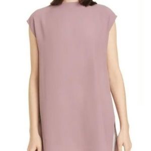 100% Silk Eileen Fisher Georgette Crepe Funnel Neck Tunic Top
